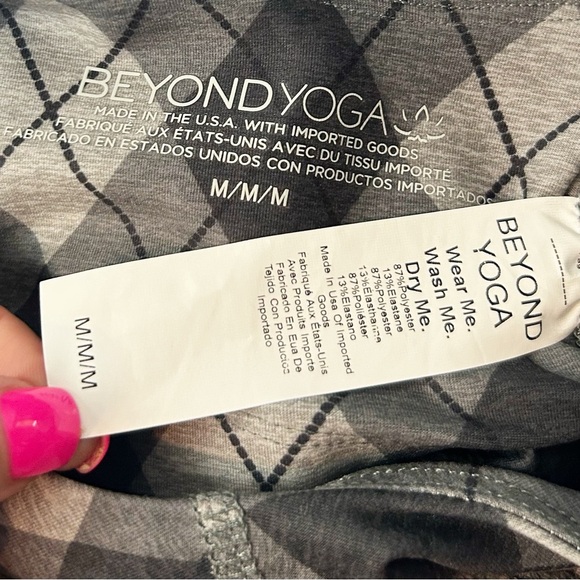 Beyond Yoga Spacedye Refocus Cropped Tank Gray Beyond Argyle Size M NWT - Picture 4 of 8